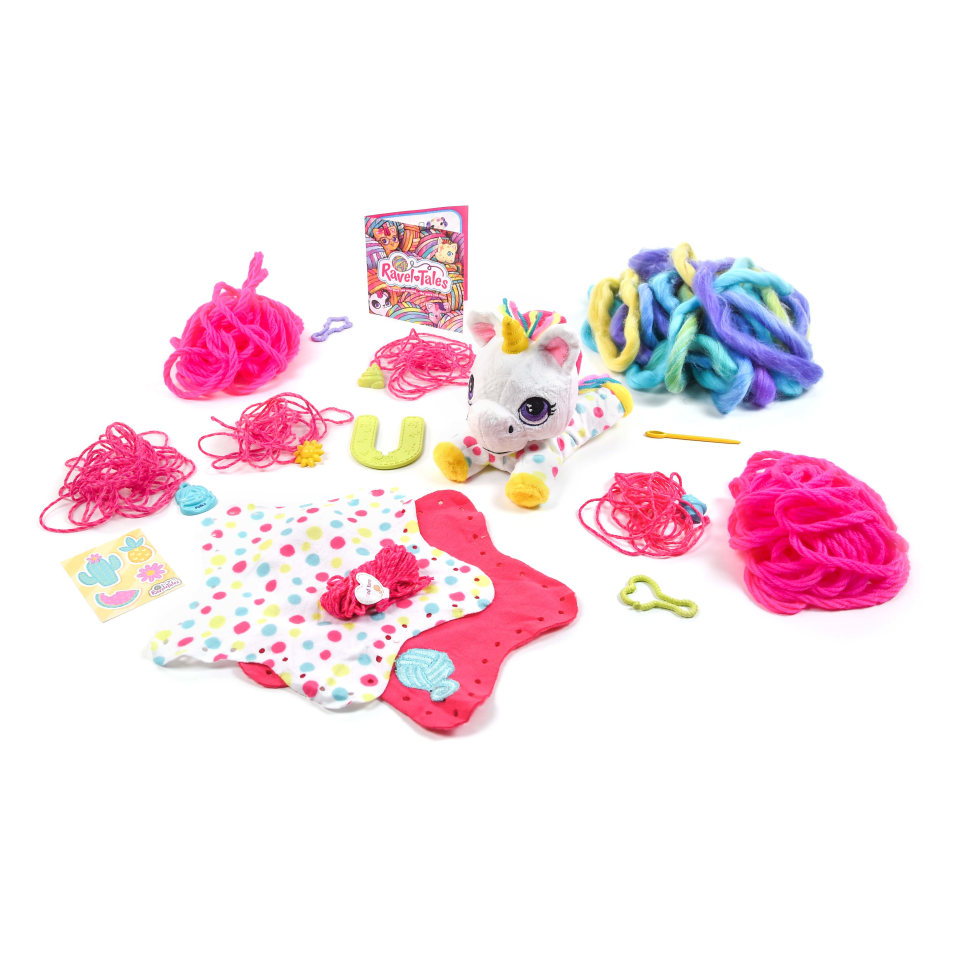 thumbnail video image 2 of Ravel Tales DIY Collectible Plush Toy – Stuffed Animal Pet for Girls | Fun Surprise Crafts and Activities | Unravel Yarn to Find Collectible Plush and Craft Activities, 2 of 11