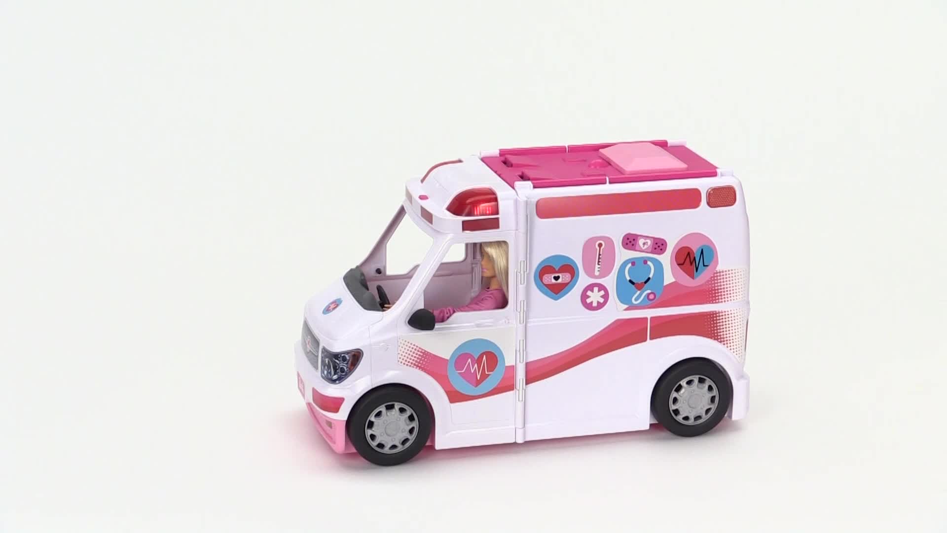 FRM19 Careers Care Clinic Ambulance Play Role Model Lights and Sounds Barbie 