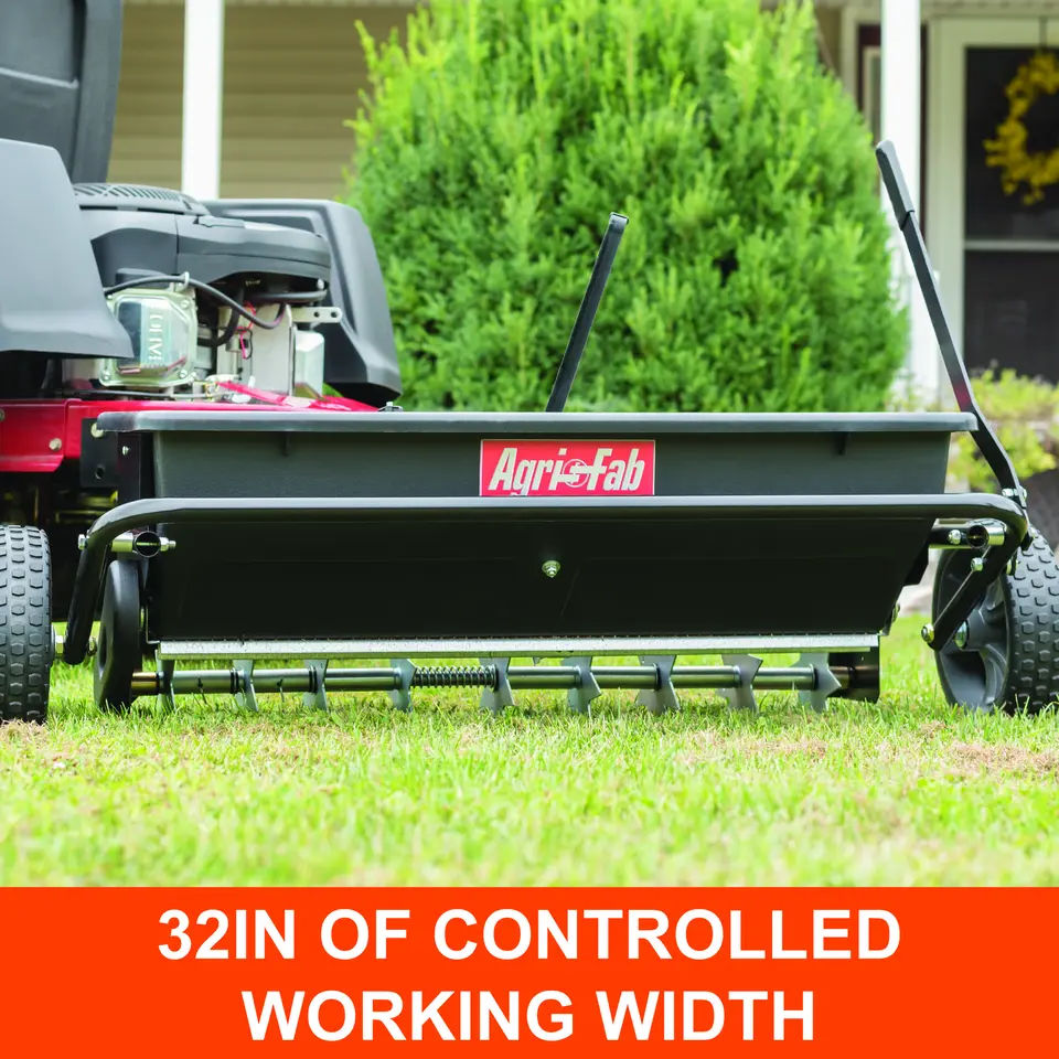 Agri-Fab 100 lb. Tow Spiker Seeder Drop Spreader Lawn Groomer