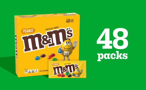 M&M's Chocolate Candies, Peanut, 1.74 oz. Bags (case of 48), 48