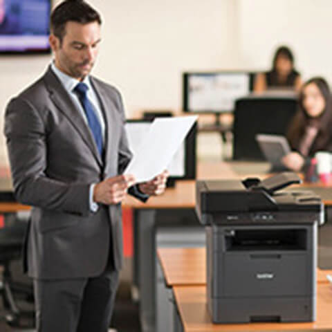 Brother Monochrome Laser Multifunction Copier and Printer, DCP-L5500DN,  Flexible Network Connectivity, Duplex Printing, Mobile Printing & Scanning  