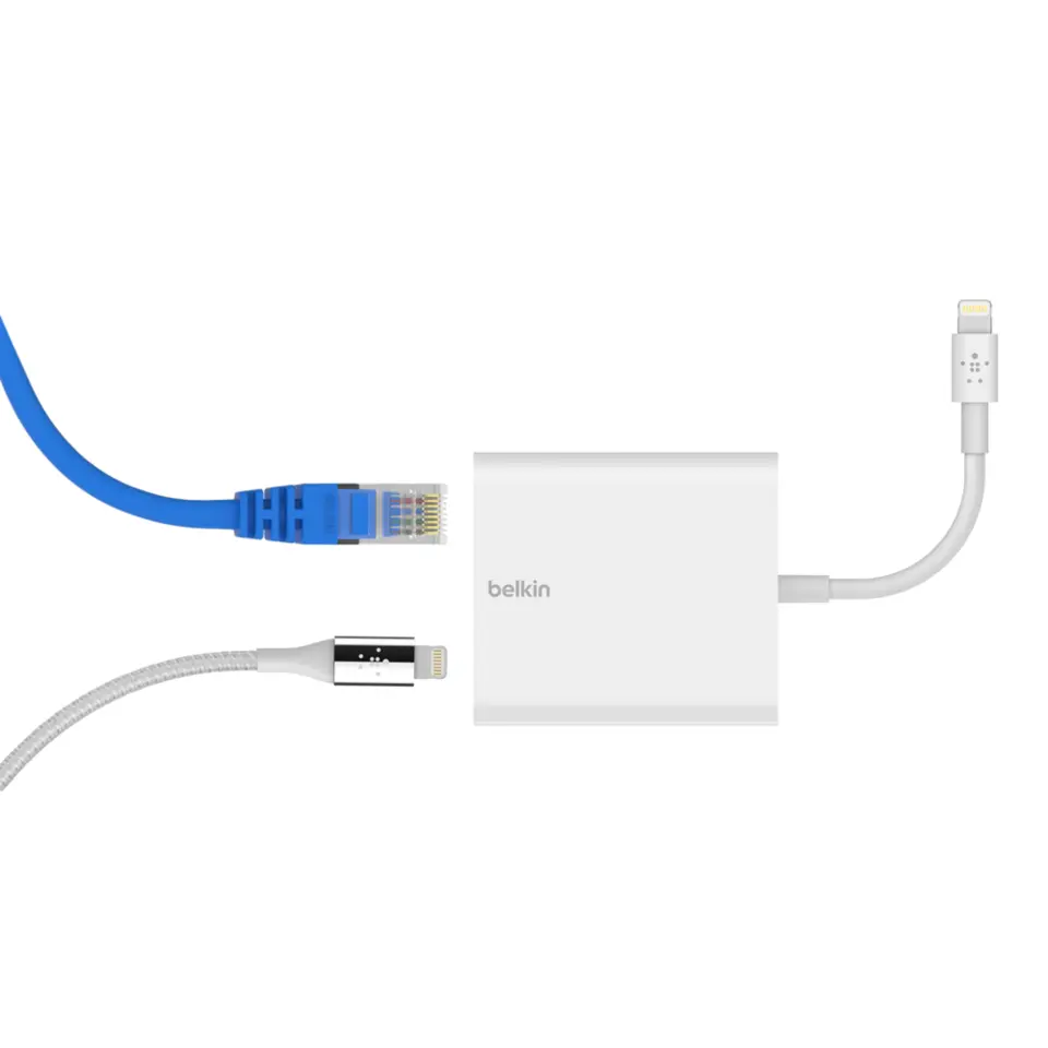 Belkin Ethernet + Power Adapter with Lightning connector - Micro