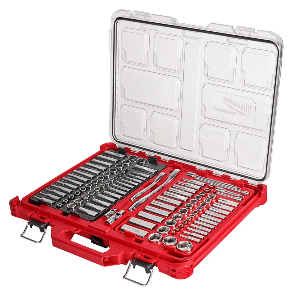 Milwaukee Tool - Socket Set: Ratchet & Socket Set, 106 Pc, 1/4 & 3