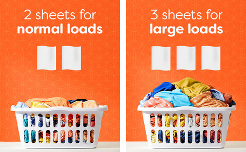 2 sheets for normal loads 3 sheets for large loads 