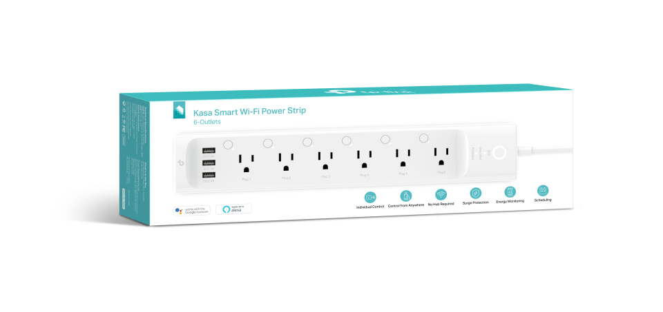 Kasa Smart Wi-Fi Power Strip, 6-Outlets