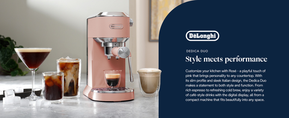 De'Longhi Dedica Duo Espresso Machine, Compact Size with Built in