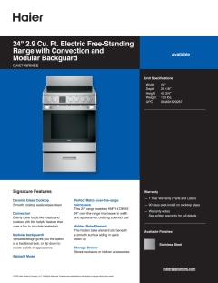 24 2.9 Cu. Ft. Electric Range - QAS740RMSS - Haier Appliances