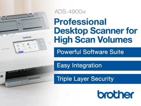 ADS4900W Wireless Professional Desktop Scanner - Touchscreen | Brother