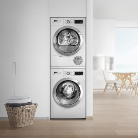 bosch waw285h2uc front load washer & wtg865h4uc ventless dryer