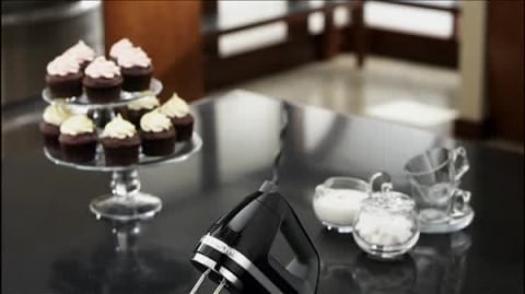 thumbnail video image 2 of KitchenAid KHM7210WH 7 Speed Digital Hand Mixer - White, 2 of 3