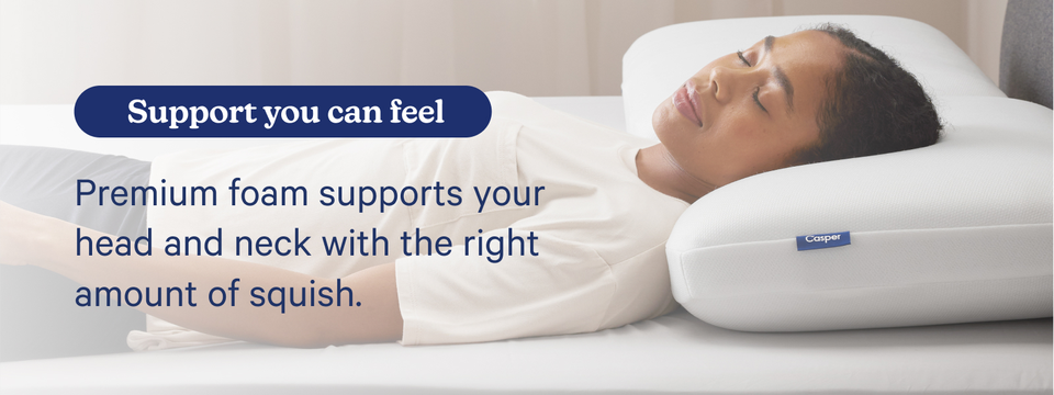 Sleeper with neck on pillow - highlighting support