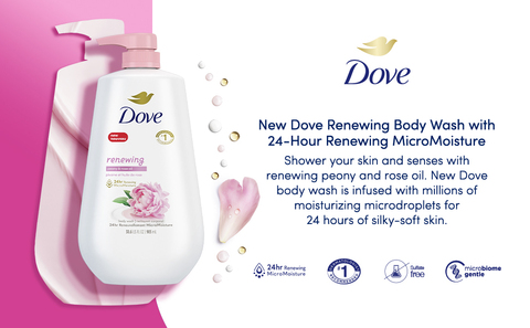 Dove Renewing Shower Gel - Gel de ducha con peonía y aceite de