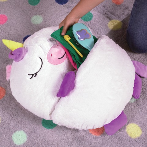Happy Nappers Pillow & Sleepy Sack- Comfy, Cozy, Compact, Super Soft, Warm,  All Season, Sleeping Bag with Pillow- Unicorn