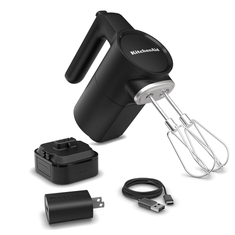 KitchenAid Go Cordless Hand Mixer with Battery in Matte Black NFM