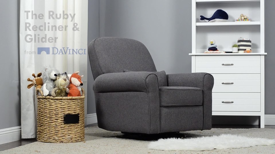 DaVinci Ruby Recliner and Glider in Dark Grey