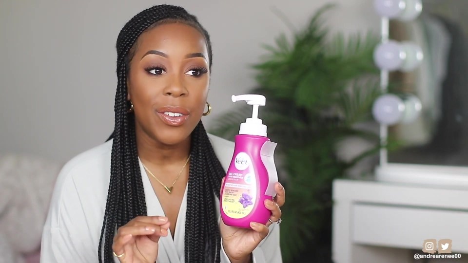 thumbnail video image 3 of Veet Hair Removal Gel Cream, Body Hair Remover For Women, Sensitive Skin, 13.5 fl oz Pump Bottle, 3 of 12