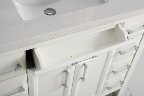 Pull-out and flip-down drawer for easy accessibility