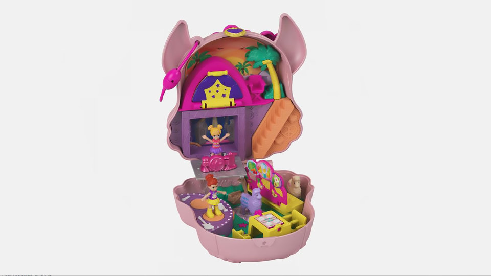 Polly Pocket Llama Music Party Compact, Travel Toy with 2 Micro Dolls & Pet  Llamas, Outdoor Playset