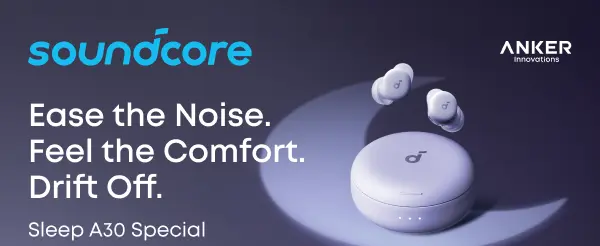 Soundcore by Anker Sleep A30 Smart Wireless In Ear Sleep Earbuds