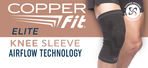 Copper Fit Elite Knee Sleeve - Airflow Technology - Copper Infused for Odor Reduction