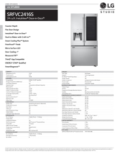 SRFVC2416S LG Counter-Depth French Door Smart Refrigerator