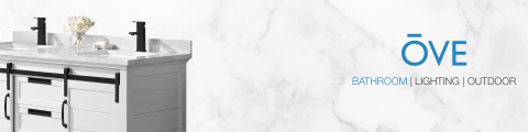 OVE Ernest 72-in. Sliding Doors Double-Sink Vanity in White or Rustic Almond