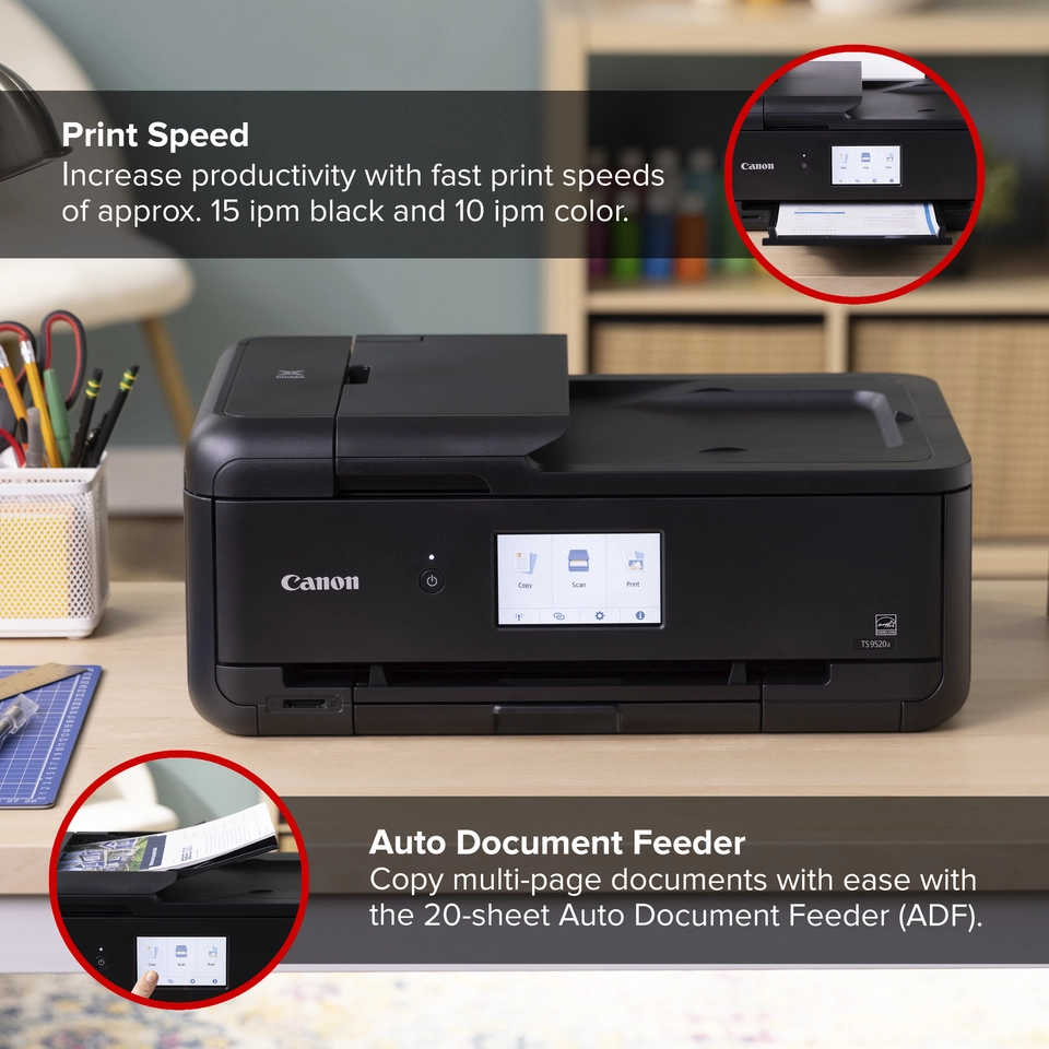 Canon PIXMA TS9520a Inkjet Printer, All-in-One, Print, Scan, Copy