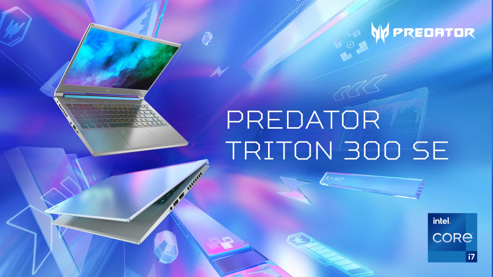 thumbnail video image 2 of Acer Predator Triton 300SE PT314-51s - Intel Core i7 - 11375H / up to 5 GHz - Win 10 Home 64-bit - GF RTX 3060 - 16 GB RAM - 512 GB SSD SED - 14" IPS 1920 x 1080 (Full HD) @ 144 Hz - Wi-Fi 6 - sparkly silver - kbd: US Intl, 2 of 11