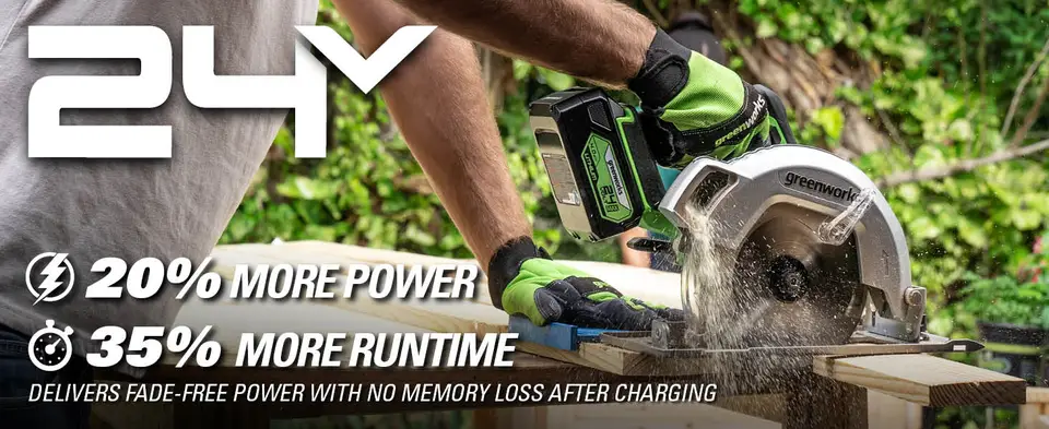 Greenworks 24 V Brushless Cordless Circular Saw with Brake