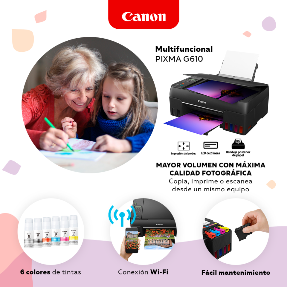 Impresora Canon G610 Multifuncional Fotográfica 6 Colores - El