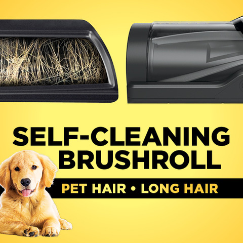 Self-cleaning brushroll