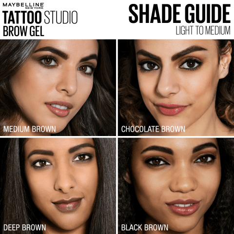Maybelline Tattoo Studio Waterproof Eyebrow Gel Makeup, Black Brown