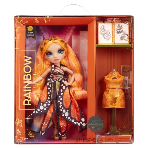 Rainbow High Fantastic Fashion Playset- Poppy Rowan- Orange Doll