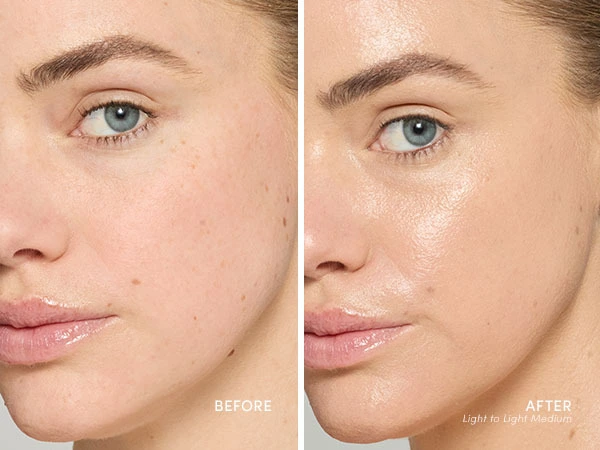 before and after with glow fixation