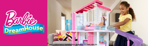 Barbie DreamHouse Dollhouse with 70+ Accessories, Working Elevator & Slide,  Transforming Furniture, Lights & Sounds ( Exclusive)