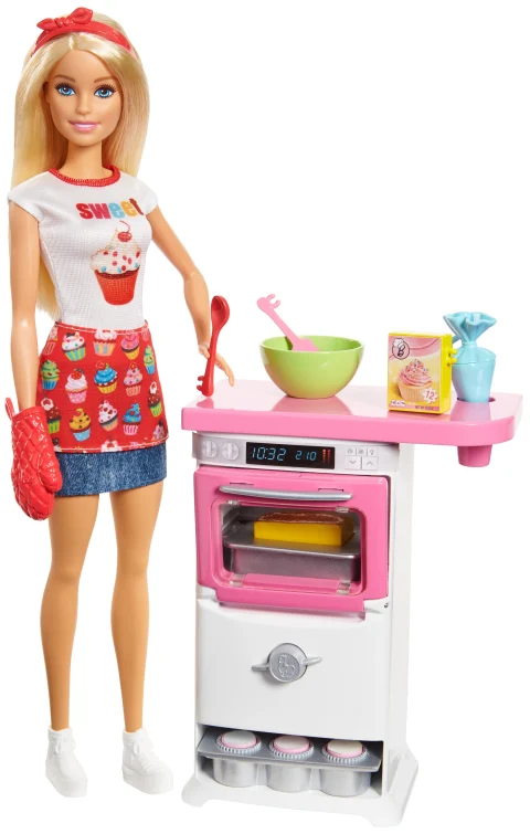Barbie Cooking Baking Chef Storytelling Doll and Play Set, Blonde