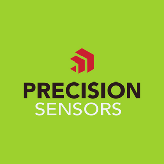 Precision Sensors Logo on green background