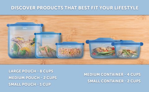 Ziploc Endurables Small Container, 2 cups, Wide Base With Feet, Reusable  Silicone, From Freezer, to Oven, to Table, 2 Pack 