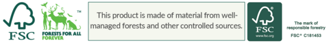 This product is made of material from well-managed forests and other controlled sources.