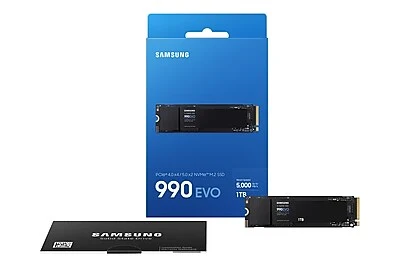 Samsung 990 EVO 1TB PCIe 5.0 NVMe SSD Fast Efficient Black internal Drive Samsung 990 EVO 1TB PCIe 5.0 NVMe SSD Fast Efficient Black internal Drive