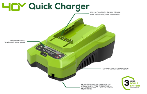 Greenworks 40 volt battery and charger sale