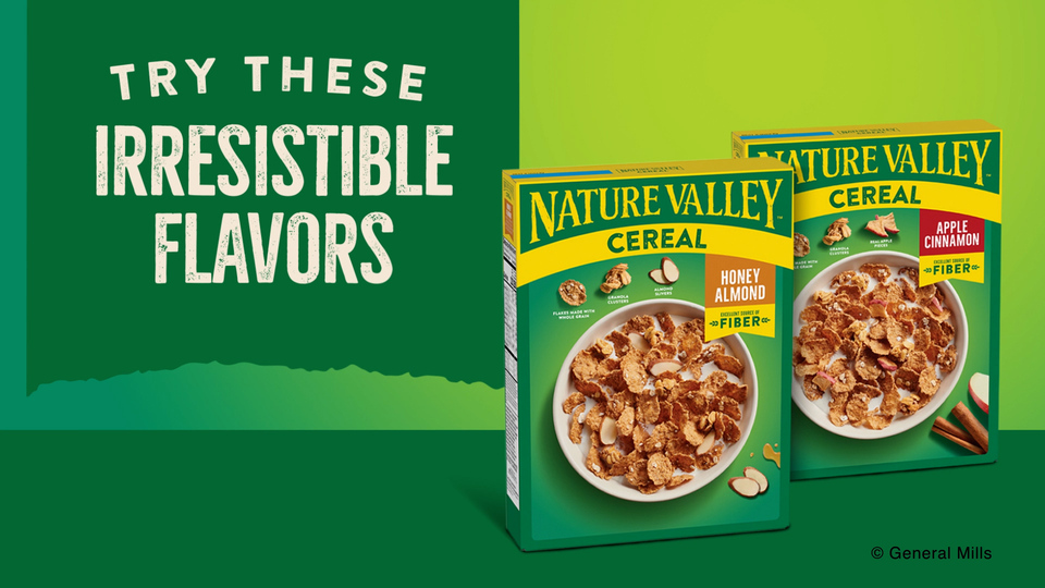 thumbnail video image 2 of Nature Valley Apple Cinnamon Cereal, Excellent Source of Fiber, Family Size, 18.4 oz, 2 of 11