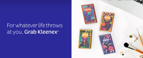 For whatever life throws at you, grab Kleenex facial tissues