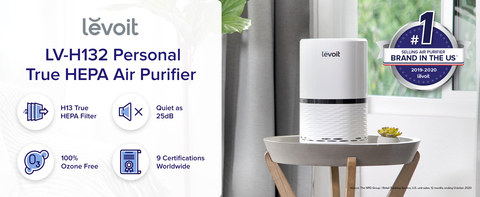 Levoit Air Purifier, True HEPA Air Cleaner for Allergies, Asthma and Pets,  LV-H132-XR 