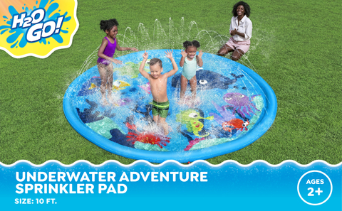 The Underwater Adventure Sprinkler Pad is 10 ft. in diameter