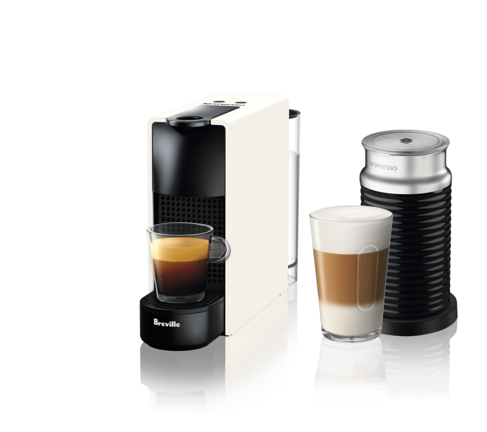 Breville Nespresso Essenza Mini Coffee Maker with Aeroccino 3 Milk Frother - Piano Black
