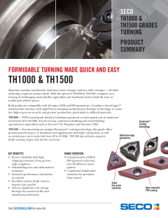 Seco - Turning Insert: CCMT 32.51-F1 TH1000, Solid Carbide