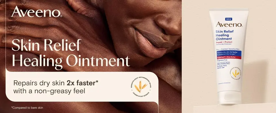 Aveeno skin relief healing ointment for dry skin, moisturizing lotion, for men and women