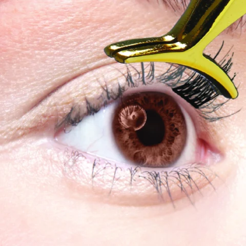 2. Place the cluster underneath your natural lashes.