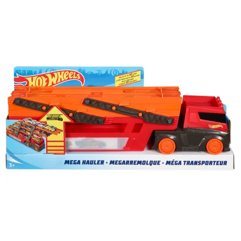Hot Wheels Mega Hauler Truck, 6-Level Expandable Car Holder